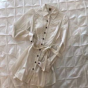 White button up blouse